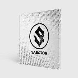 Картина квадратная Sabaton с потертостями на светлом фоне