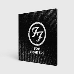 Картина квадратная Foo Fighters с потертостями на темном фоне