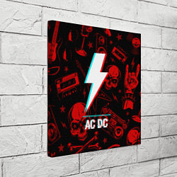 Холст квадратный AC DC rock glitch, цвет: 3D-принт — фото 2