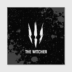 Холст квадратный The Witcher glitch на темном фоне, цвет: 3D-принт — фото 2