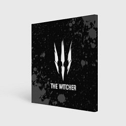 Картина квадратная The Witcher glitch на темном фоне