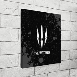 Холст квадратный The Witcher glitch на темном фоне, цвет: 3D-принт — фото 2