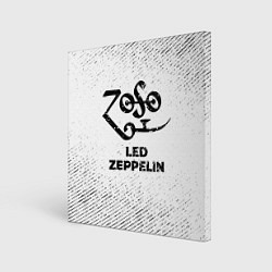 Картина квадратная Led Zeppelin с потертостями на светлом фоне