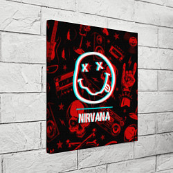 Холст квадратный Nirvana rock glitch, цвет: 3D-принт — фото 2