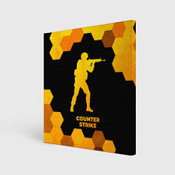 Картина квадратная Counter Strike - gold gradient