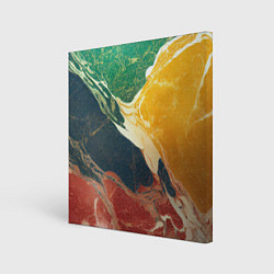 Холст квадратный Мраморная радуга, цвет: 3D-принт