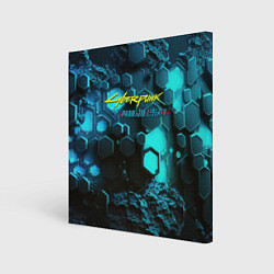 Картина квадратная Cyberpunk 2077 phantom liberty blue abstract