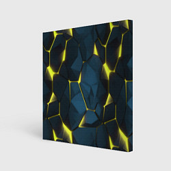 Холст квадратный Желтые неоновые плиты, цвет: 3D-принт