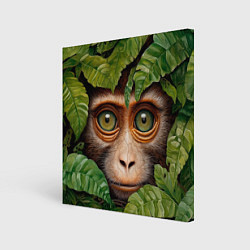 Холст квадратный Обезьяна в джунглях, цвет: 3D-принт