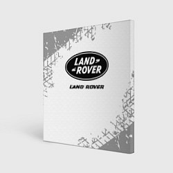 Картина квадратная Land Rover speed на светлом фоне со следами шин