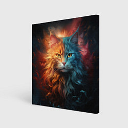 Холст квадратный Сердитый котик, цвет: 3D-принт