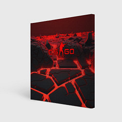 Холст квадратный CS GO red neon texture, цвет: 3D-принт
