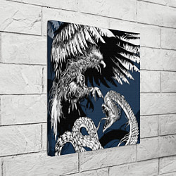 Холст квадратный Орёл против змеи, цвет: 3D-принт — фото 2