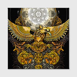 Холст квадратный Золотой орёл - славянский орнамент, цвет: 3D-принт — фото 2