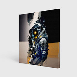 Холст квадратный Космонавт в скафандре - набросок, цвет: 3D-принт