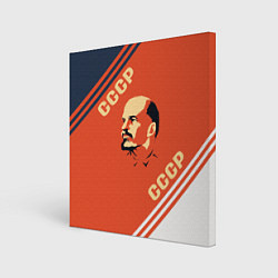 Картина квадратная Ленин на красном фоне