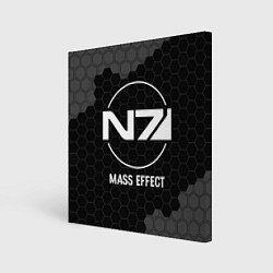 Картина квадратная Mass Effect glitch на темном фоне