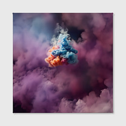 Холст квадратный Разноцветный клуб дыма, цвет: 3D-принт — фото 2