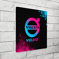 Холст квадратный Volvo - neon gradient, цвет: 3D-принт — фото 2