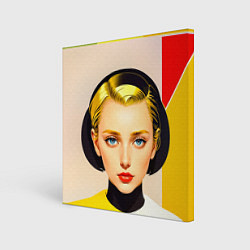 Картина квадратная Девушка с жёлтыми волосами конструктивизм