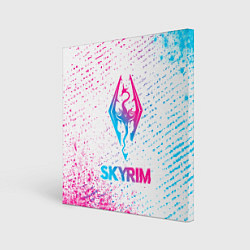 Картина квадратная Skyrim neon gradient style