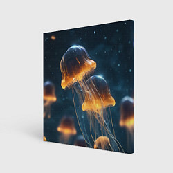 Картина квадратная Люминисцентные медузы