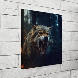 Холст квадратный Волк рассвет, цвет: 3D-принт — фото 2