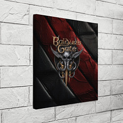 Холст квадратный Baldurs Gate 3 logo dark, цвет: 3D-принт — фото 2
