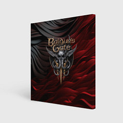 Картина квадратная Baldurs Gate 3 logo dark red black