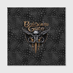 Холст квадратный Baldurs Gate 3 logo dark black, цвет: 3D-принт — фото 2