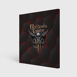 Картина квадратная Baldurs Gate 3 logo red black geometry