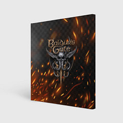 Картина квадратная Baldurs Gate 3 logo fire