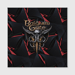 Холст квадратный Baldurs Gate 3 logo dark red, цвет: 3D-принт — фото 2