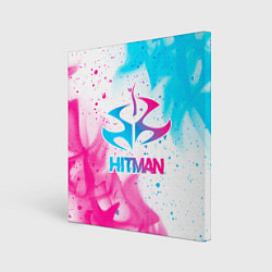 Картина квадратная Hitman neon gradient style