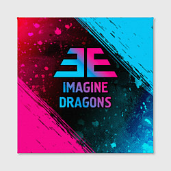 Холст квадратный Imagine Dragons - neon gradient, цвет: 3D-принт — фото 2