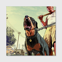 Холст квадратный Собака из GTA, цвет: 3D-принт — фото 2