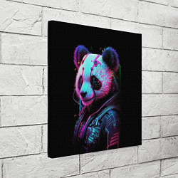 Холст квадратный Панда в красках киберпанк, цвет: 3D-принт — фото 2