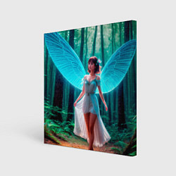 Картина квадратная Девушка фея в дремучем лесу