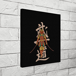 Холст квадратный Самурай - иероглифы, цвет: 3D-принт — фото 2