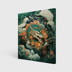 Холст квадратный Облачный дракон Irezumi, цвет: 3D-принт