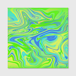 Холст квадратный Неоновая абстракция волны, цвет: 3D-принт — фото 2