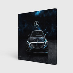 Холст квадратный Mercedes Benz space background, цвет: 3D-принт