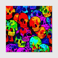 Холст квадратный Паттерн из черепов - поп-арт - мода, цвет: 3D-принт — фото 2