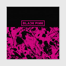Холст квадратный Black pink - emblem - pattern - music, цвет: 3D-принт — фото 2