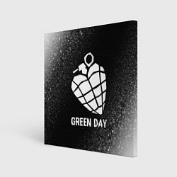 Холст квадратный Green Day glitch на темном фоне, цвет: 3D-принт