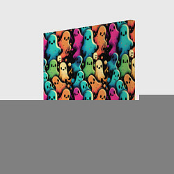 Холст квадратный Паттерн с разноцветными приведениями, цвет: 3D-принт