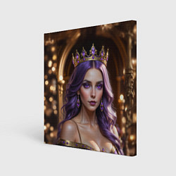 Картина квадратная Девушка с фиолетовыми волосами в короне