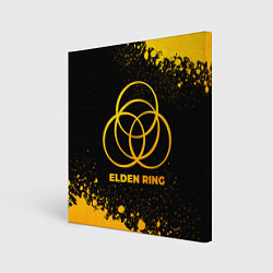 Холст квадратный Elden Ring - gold gradient, цвет: 3D-принт