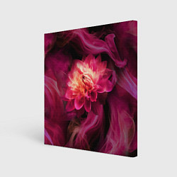 Картина квадратная Розовый цветок в огне - нейросеть