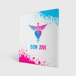 Картина квадратная Bon Jovi neon gradient style